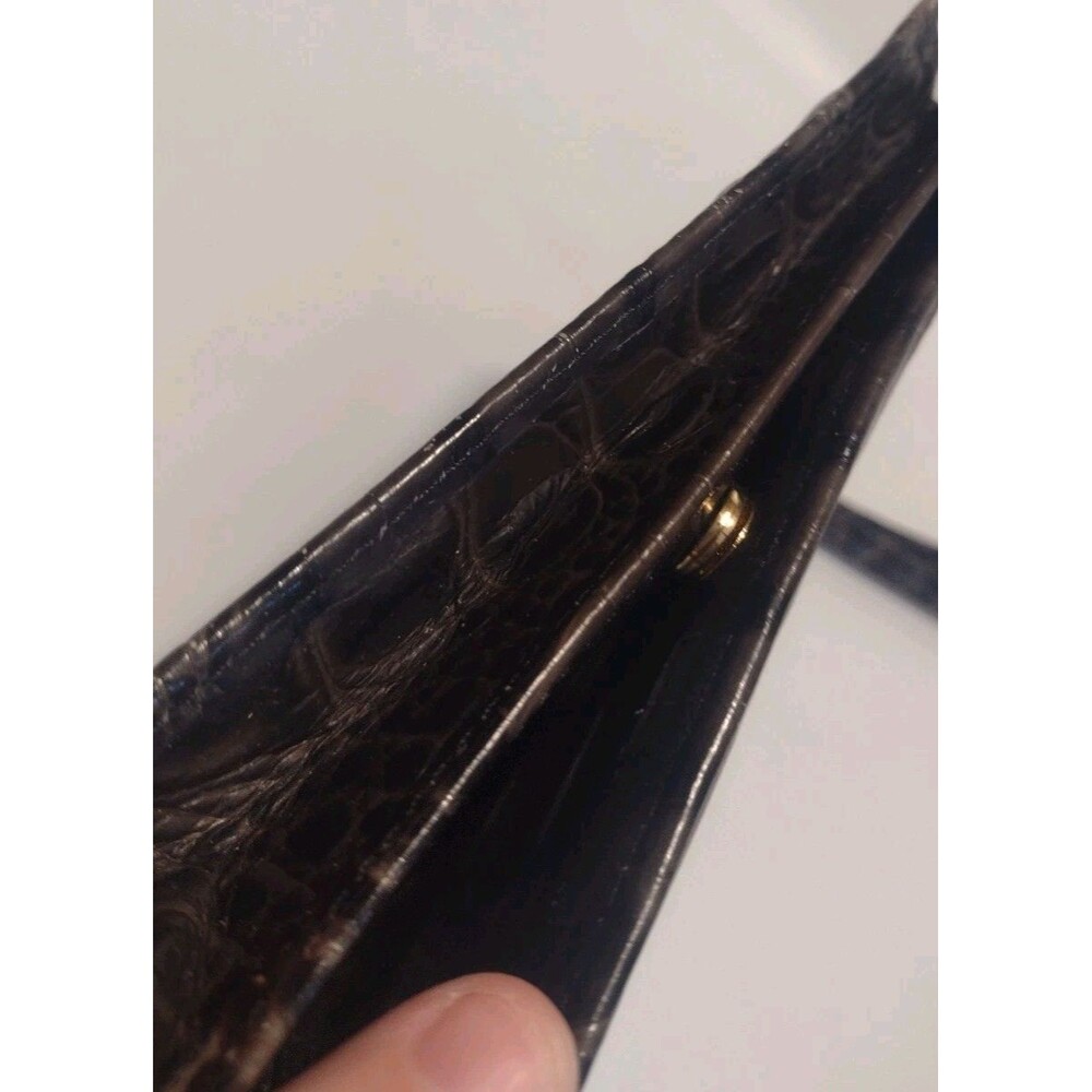 Brahmin Debra Brown Wristlet Wallet Melbourne Leather Croc Embossed - Picture 9 of 16